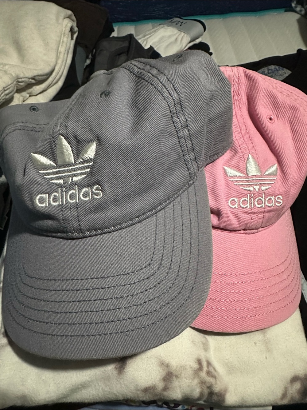 adidas Dual Pack Baseball Caps - Pink & Gray